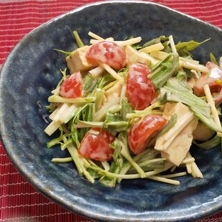 水菜と豆腐のオーロラソースサラダ～